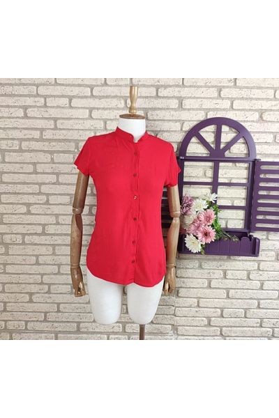 modakyra Legendary Women's Red, Woven Viscose Fabric Shirt (RED)