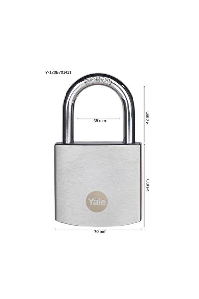 Yale kilit Yale Padlock Dmu Chrome Plated Blister Packaging 70 Mm