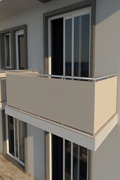Basic Creation Balkon Demiri Perdesi Korkuluk Perdesi Her Ölçüde Enxboy Seçenekli (kuşgözü)