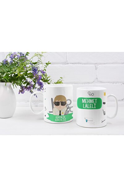 Eylül Design Kişiye Özel Isim Yazılı Güvenlik Görevlisi Özel Baskı Meslek Kup...