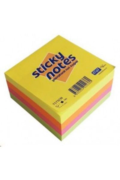 KRAF Adhesive 76x76 mm 400 Sheets Neon Colors