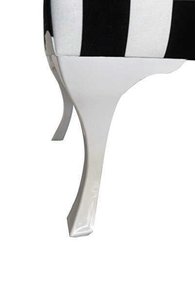 DTM Express Dtm Home Siyah Beyaz Çizgili Bench Puf