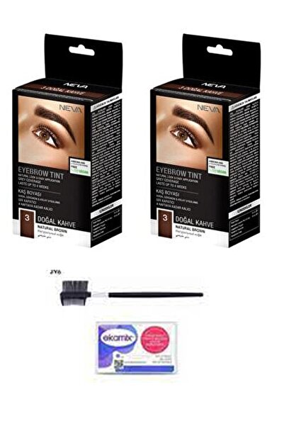 Neva Kaş Boyası Doğal Kahve 2 Adet -kaş Fırçası