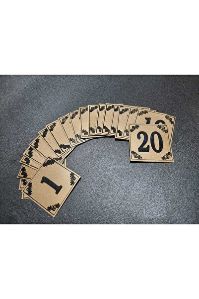 Genel Markalar Kapı Numarası 6x6 Cm No 1'den 20 Ye Yapışkanlı Metalik Altınsa...