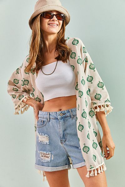 Bianco Lucci Kimono & Kaftan - Grün - Oversized