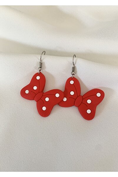 Atelier Çağla Red Bow Ribbon Minnie Mouse Earrings