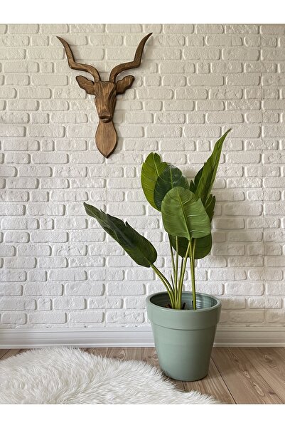 odka Ahşap Antilop Kafası 2 Boyutlu Ceviz Renk