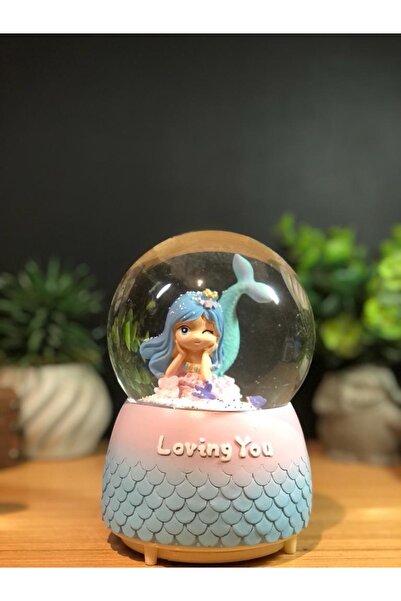 Lapidaria Deniz Kızı Temalı Işıklı Müzikli Püskürtmeli Kar Küresi Büyük Boy