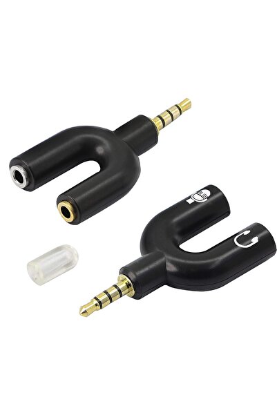 aogo Kulaklık Mikrofon Birleştirici Aparat 3.5mm Erkek 2x3.5mm Dişi Kulaklık ...