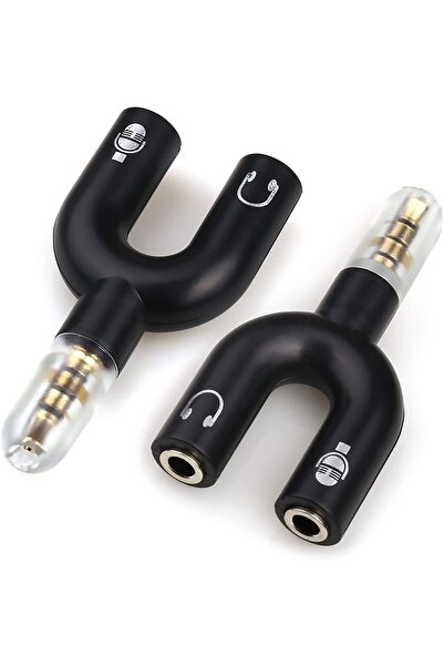 aogo Kulaklık Mikrofon Birleştirici Aparat 3.5mm Erkek 2x3.5mm Dişi Kulaklık Mic Audio Y Splitter Headpho