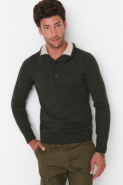 Trendyol Collection Khaki Slim Fit Half Turtleneck Sweater - Tmnaw21Kz0394