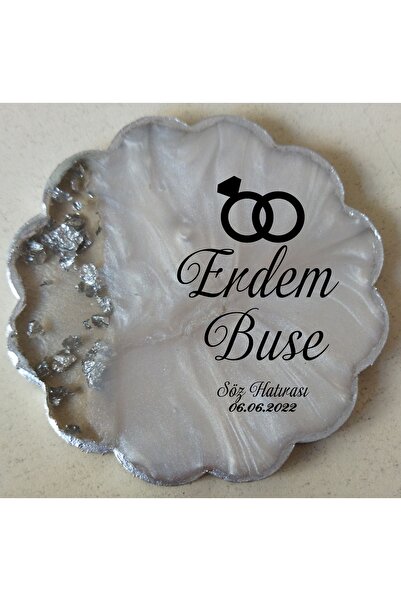 ErenAksesuar Epoksi Magnet 25 Ad. Gümüş Kenarlı  Gümüş Parçacıklı Ve Etiketli...