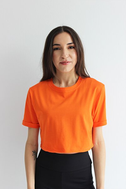 NOVADA T-shirt Crew Neck Orange Crop