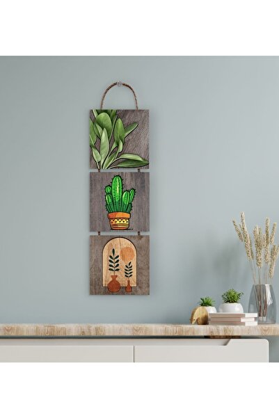 Bk Gift Gift 3 Parça Ipli Ahşap Tablo Seti-61