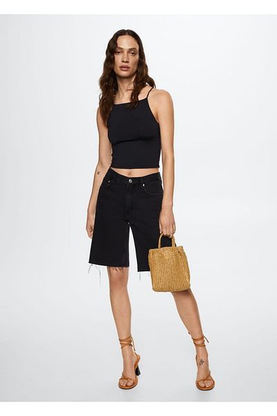 MANGO Woman Halter Neck Crop Blouse