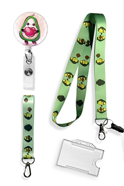 StormiStoretr Set de 4 avocado, frânghie pentru gât, curea pentru telefon, br...