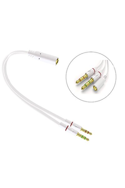 aogo 3.5mm Kulaklık Mikrofon Ayırıcı Kablo Aparat 3.5mm Dişi 2x3.5mm Erkek Kulaklık Mic Audio Y Splitter