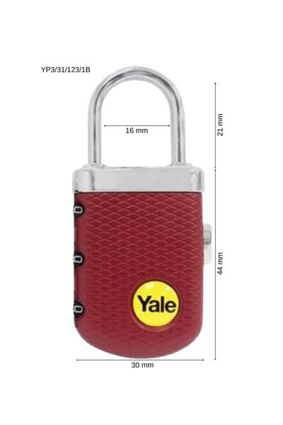 Yale kilit Yale Yp3 Padlock Elegant Type Combination Blister Packaged Claret Red