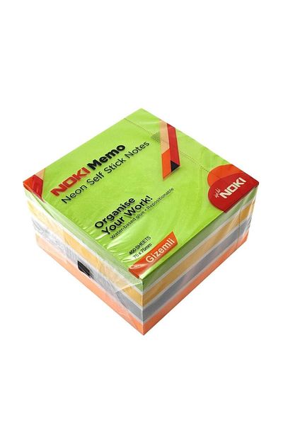 Noki Memo 75x75 Neon Mysterious Adhesive Cube Block Note