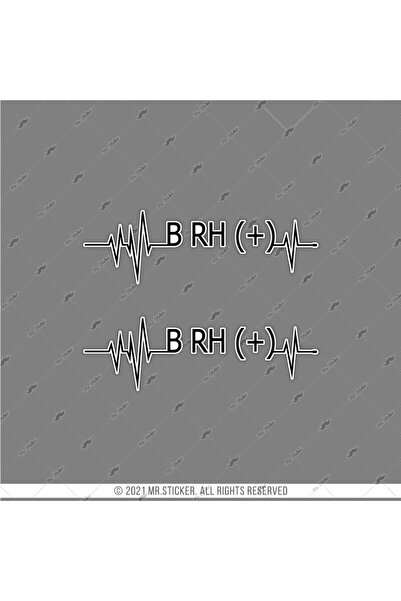 Bay Etiket Bt45s Kalp Ritmi Desenli B Rh Pozitif (+) Kan Grubu Etiketi - 2' L...