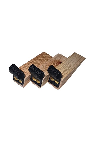 Barış Dizayn Premium Siyah Deri Kapı Altlığı Kapı Stoperi Stopper Kapı Durdurucu (3lü Paket)