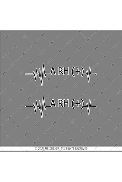 Bay Etiket Bt43s Kalp Ritmi Desenli A Rh Pozitif (+) Kan Grubu Etiketi - 2' Li Set