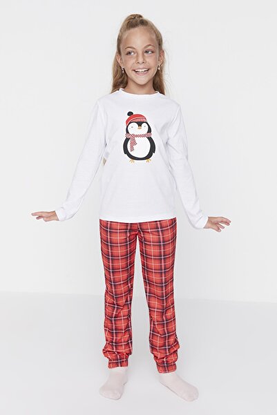 TRENDYOLKIDS Vícebarevný dívčí pletený pyžamový set