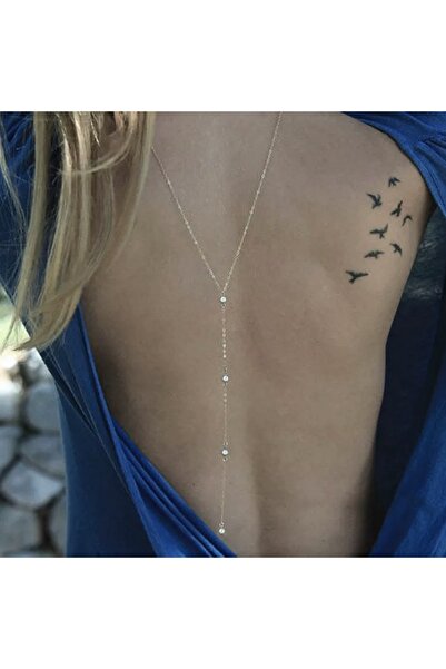 TakıConcept Gümüş Renk Top Zincirli Sırt Kolyesi