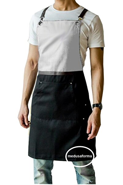 medusaforma مريلة مطبخ مع حزام ماستر شيف مقهى الشيف النادل كوك تصفيف الشعر ال...
