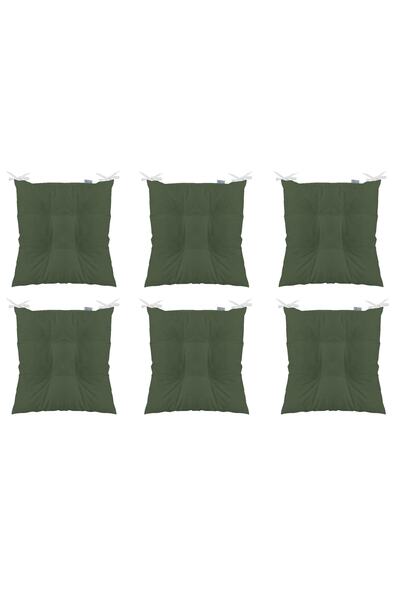 TEZKOTEKSTİL Set de 6 perne pentru scaun pătrat Pofidik 40 X 40 Cm Kaki