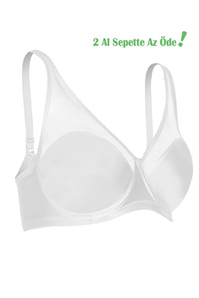 Alışveriş Meydanı Жіночий білий мереживний бюстгальтер з балеринами, що зменшує груди