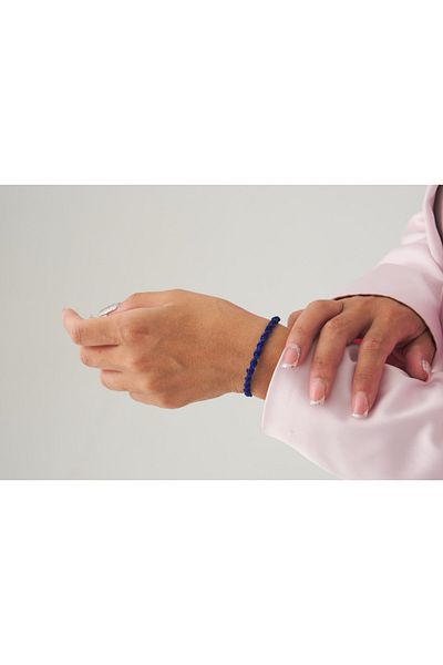 Eva Takı Navy Blue Twist Knitted Rope Best Friends Bracelet