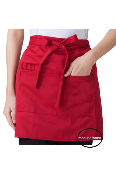 medusaforma Belden Kitchen Apron Master Chef Cafe Restaurant Chef Waiter Cook Hairdresser Barista Apron - Red