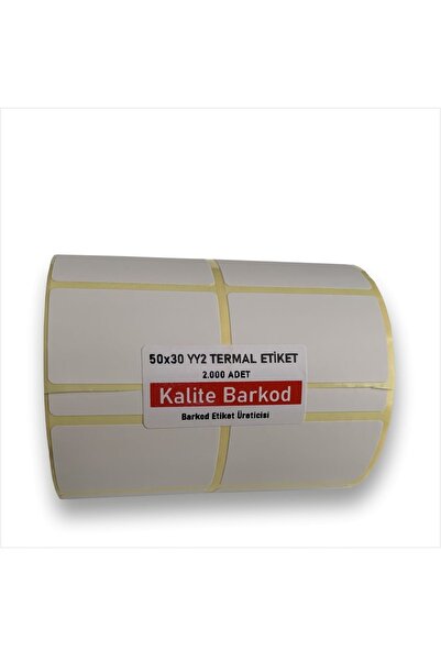 Kalite Barkod 50x30 2 قطعة ملصق حراري جنبًا إلى جنب| لفة تسمية الباركود