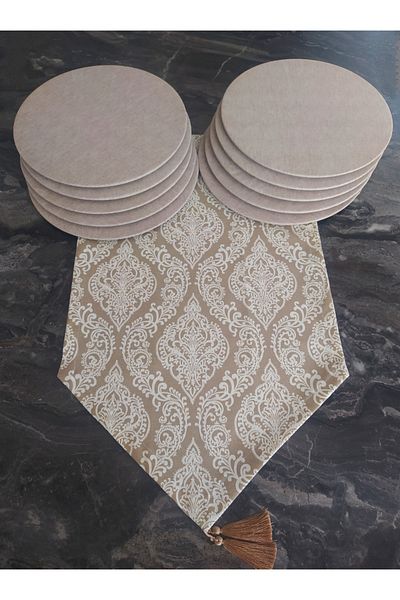 dehaberk Σετ τραπεζοπαντικών 10 ατόμων με μοτίβο Damask και American Service Supla