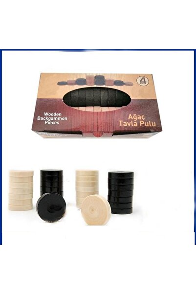 istoç 30mm Naturel Ahşap Ağaç Tavla Pulu Takımı No30mm Naturel Ahşap Ağaç Tav...