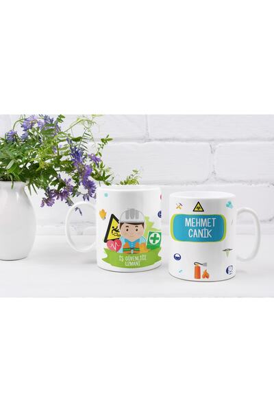 Eylül Design Kişiye Özel Isim Yazılı Iş Güvenliği Uzmanı Özel Baskı Meslek Kupa Bardak