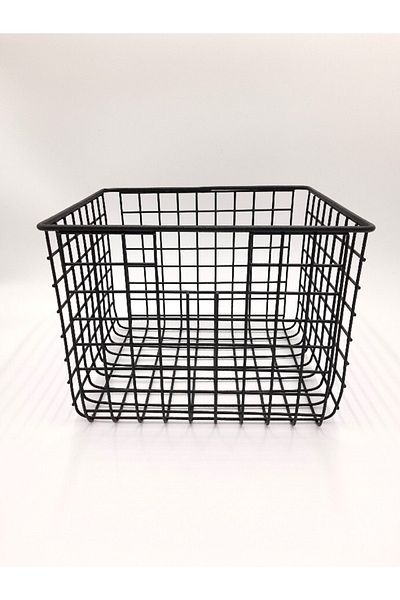 GO DEKOR New Decorative Black Basket - Multi-Purpose, 25X23X20 cm
