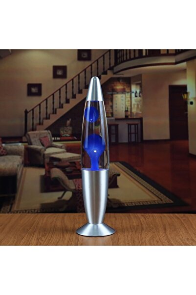 Deco Elit Lav Lambası Kırmızı Büyük Boy 41 Cm Gece Lambası Lava Lamp Mavi