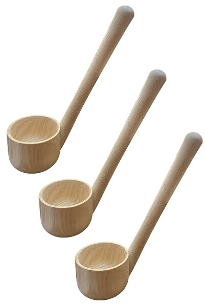 Genel Markalar 3 Adet Ahşap Şimşir Kepçe Doğal Ahşap Çorba Kepçesi Şimşir Kaşık Tahta Kaşık Kepçe 3 Adet