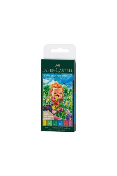 Faber Castell Faber Pitt Artist Pen Fırça Uç 6lı, Bahar Renkleri