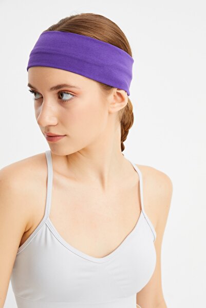 Butikgiz Μωβ βαμβακερή χτενισμένη γυναικεία κορδέλα - Αντιολισθητική, εξαιρετικά ελαφριά και ανθεκτική στον ιδρώτα