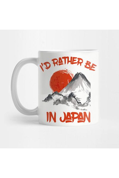 Pixxa I'd Rather Be In Japan Japan Mug Cup