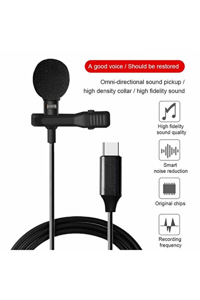 Genel Markalar Adipa Tk Telefon Uyumlu Yaka Mikrofonu Type-c Girişli Concord Jh-042