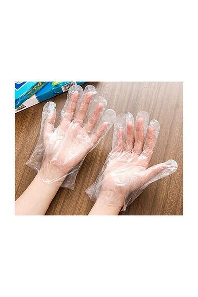 Mçb Group Plastic Disposable Protective Transparent Bag Gloves 1 Pack 100 Pieces