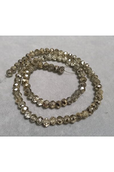 Öztürk Mărgele de cristal oblate de culoare argintie galbene 6mm 1 șir nr. 12