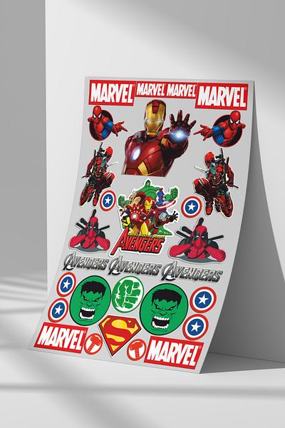 Sticker Market مجموعة ملصقات مقاس A4 للأسطح المسطحة
