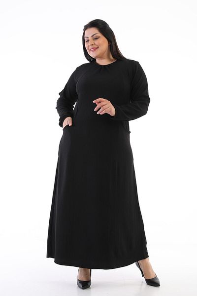 Şahbaz Plus Size Pocket Detailed Dress
