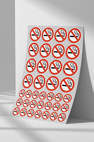 Sticker Market Sigara Içilmez, Uyarı Sticker Seti, Düz Yüzeyler Için A4 Boyut...
