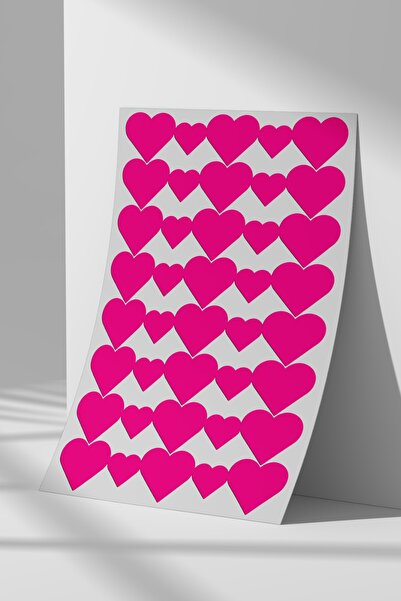 Sticker Market مجموعة ملصقات على شكل قلب مقاس A4 للأسطح المسطحة